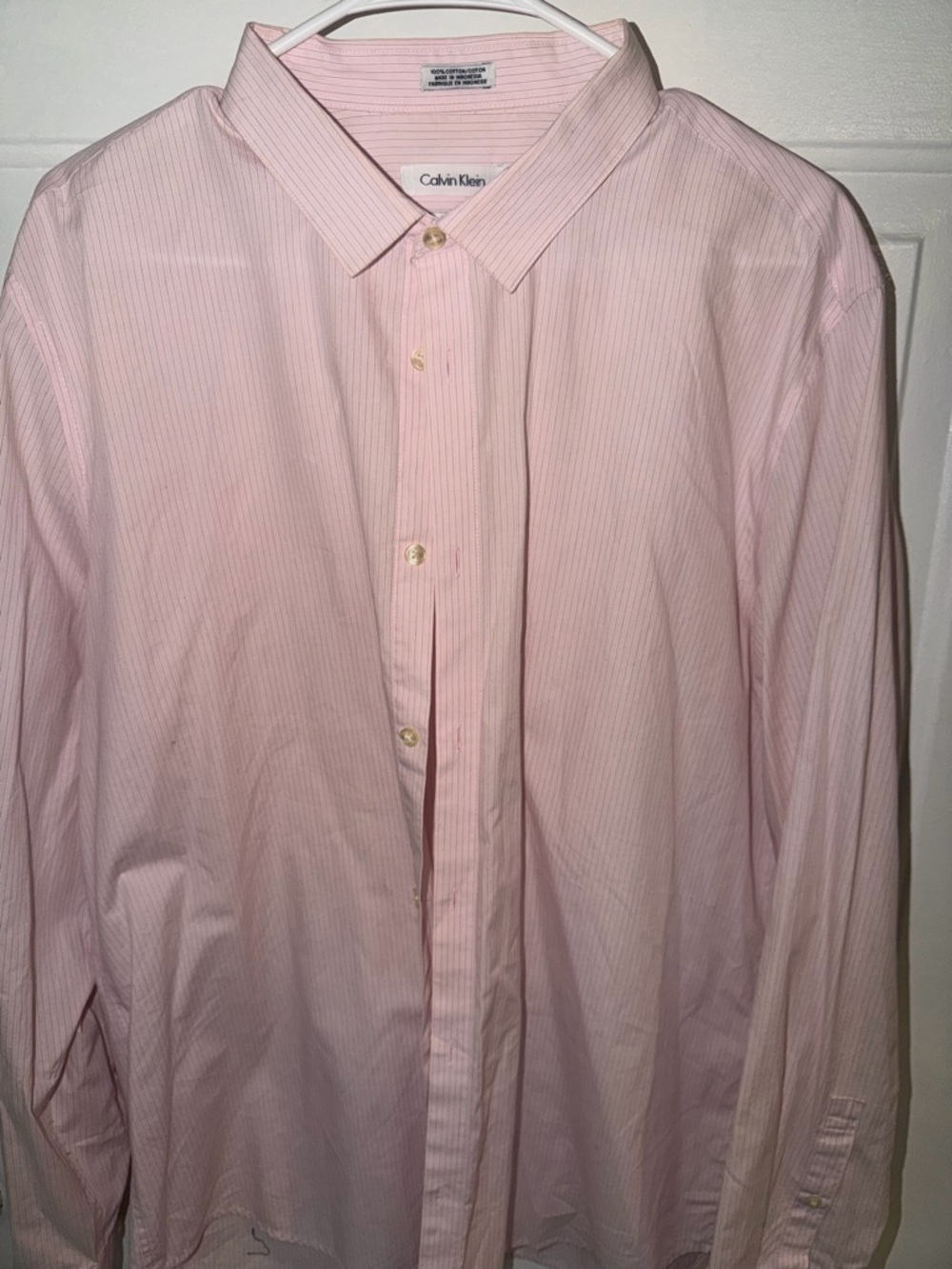 Calvin Klein Men’s Pink Stripe Dress Shirt